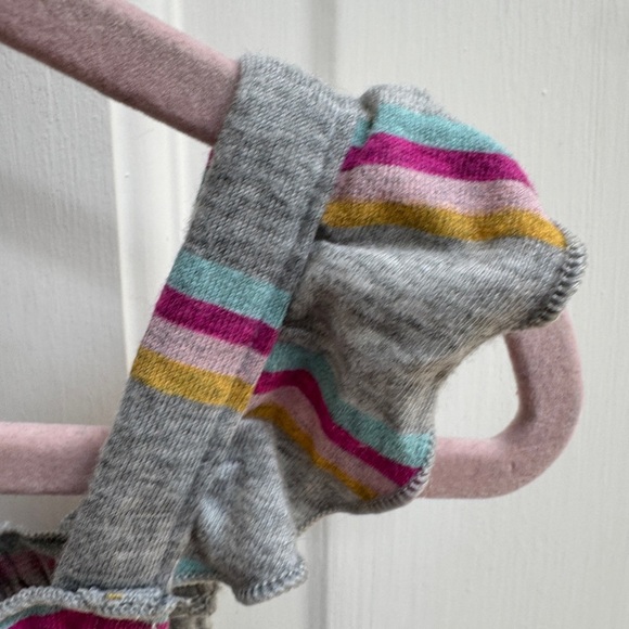 NWOT Okie Dokie 3T Girls Gray and Pink Ruffle Strap Short Sleeve Blouse Top - Picture 3 of 5